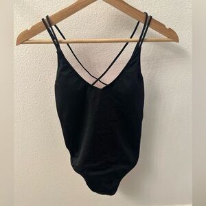 PINK Victoria's Secret Black One-Piece Crossback